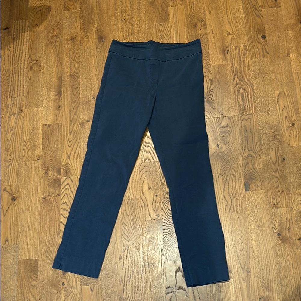 Navy Blue Slim Fit Capri Pants